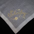 Vintage Embroidered Shirley Handkerchief Hanky Hankie