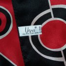 Vintage Vera Silk Scarf Ascot Red Black Ivory