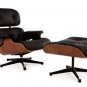 Eames Style Lounge Chair and Ottoman Black