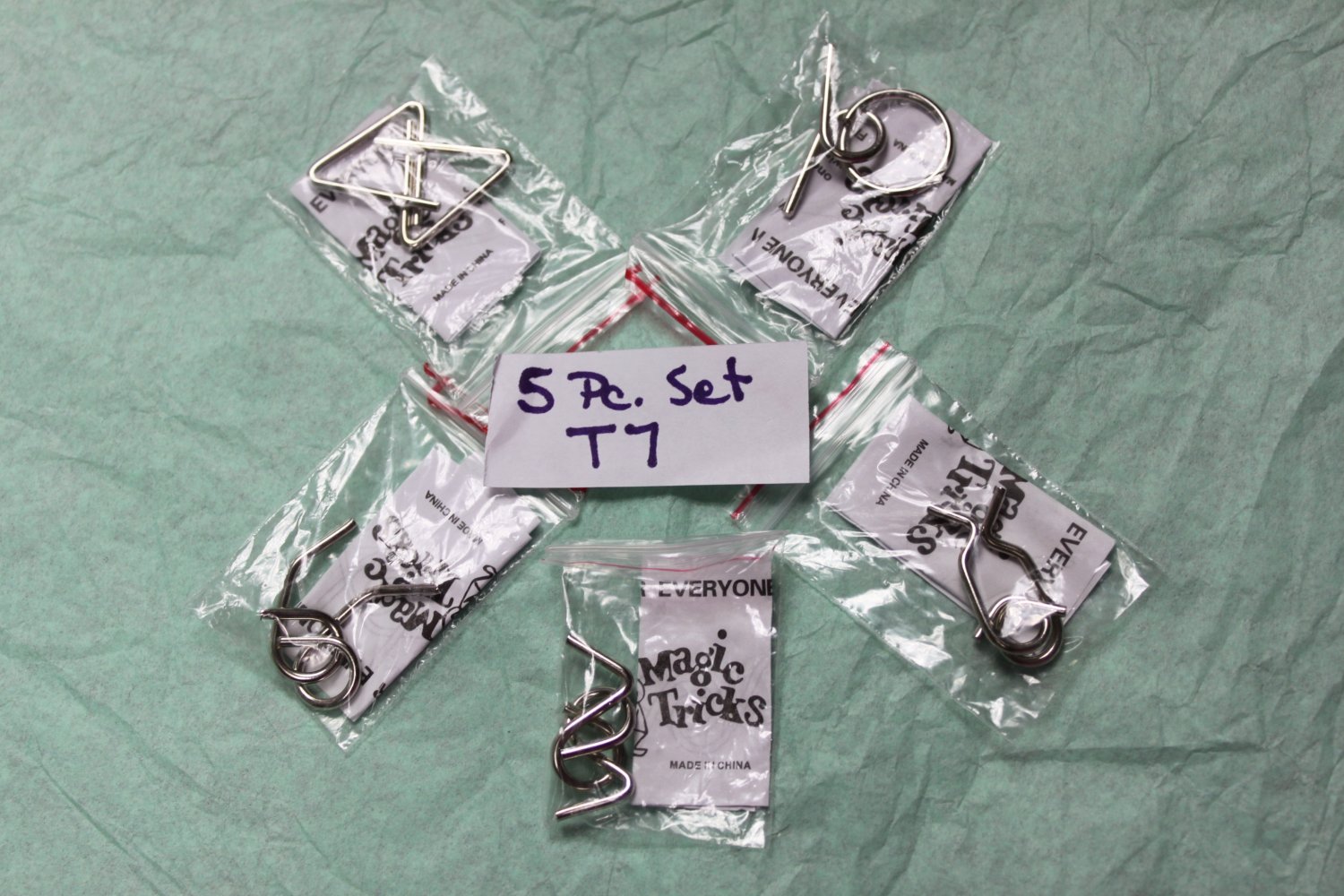Metal Wire Puzzles 5 Piece Set, Group T7