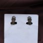 Red AB Dangle Vintage Clip Earrings