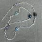 Handmade Long Chain Necklace with Blue