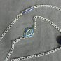 Handmade Long Chain Necklace with Blue