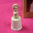Enesco Precious Moments Wishing You A Cozy Christmas Special 1986 Issue Thimble