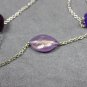 Handmade Long Chain Necklace with Purple Beads