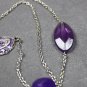 Handmade Long Chain Necklace with Purple Beads