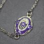 Handmade Long Chain Necklace with Purple Beads