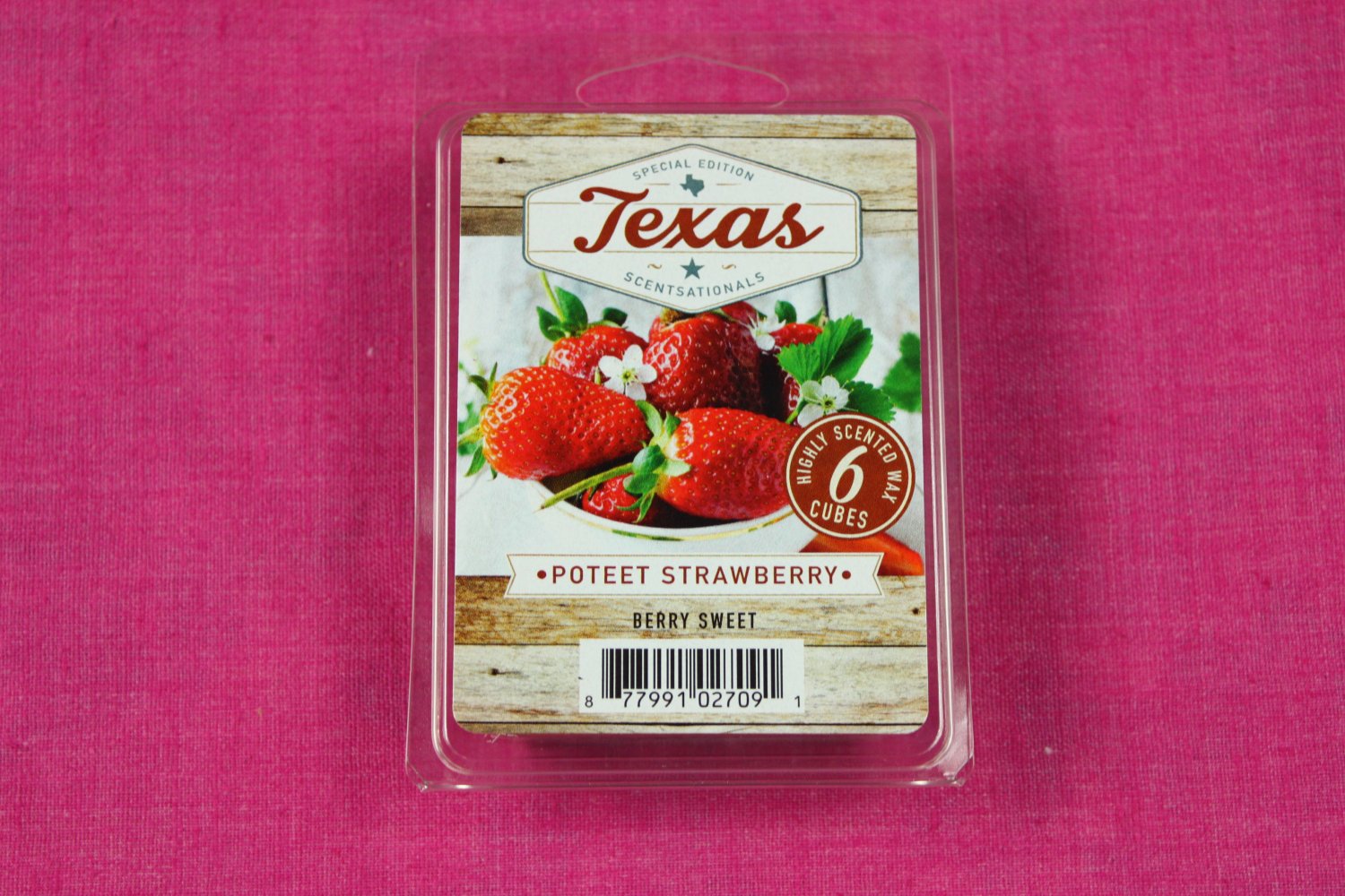 Scentsationals Poteet Strawberry Wax Melt Cubes Special Texas Edition