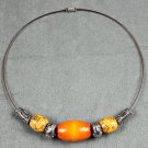 Orange in the Woods Handmade Beaded Necklace