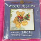 Mill Hill Winter Holiday Pin Kit Teddy's Tree Counted Glass Bead Cross Stitch