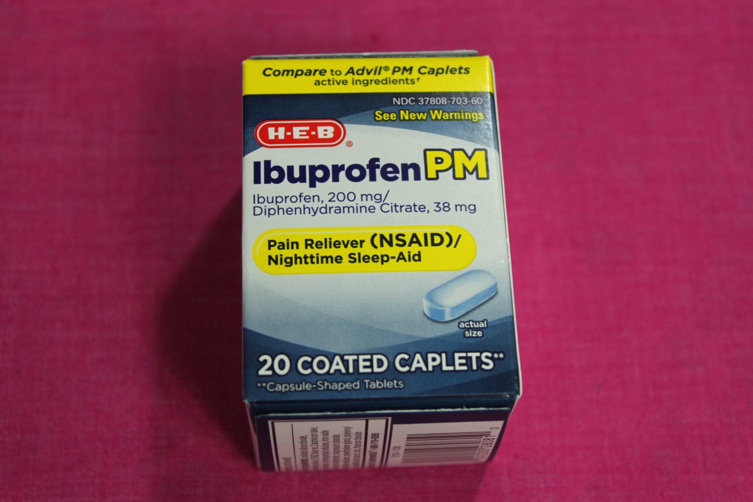 HEB Ibuprofen PM Diphenhydramine 20 caplets