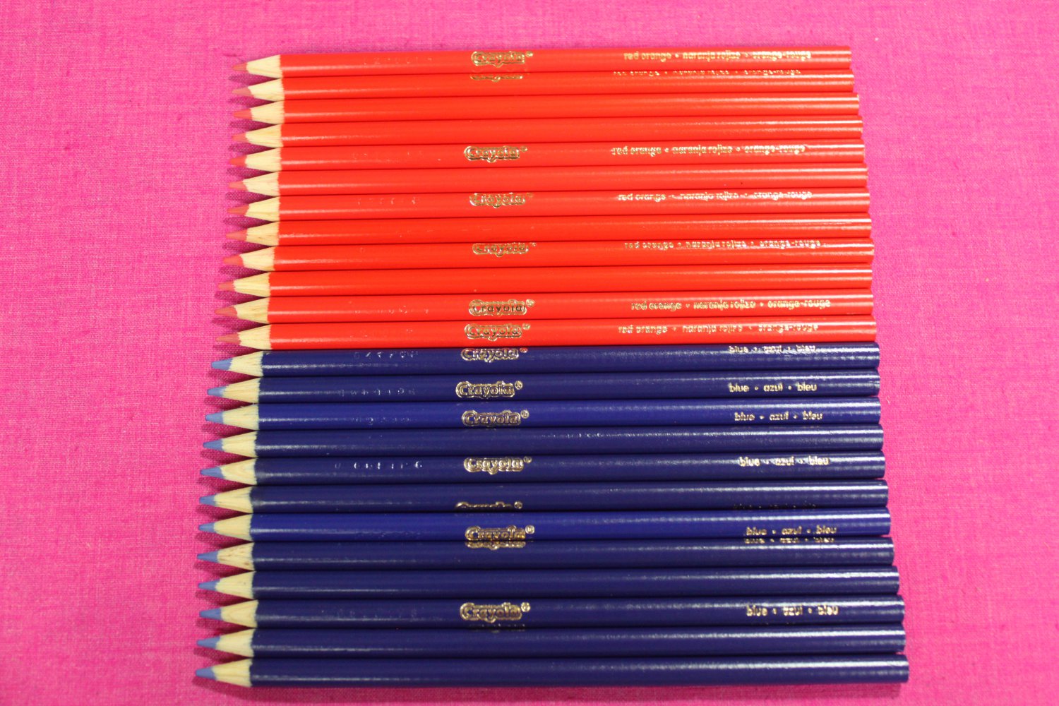 Crayola Single Color Pencils Set of 24 Blue and Red Orange