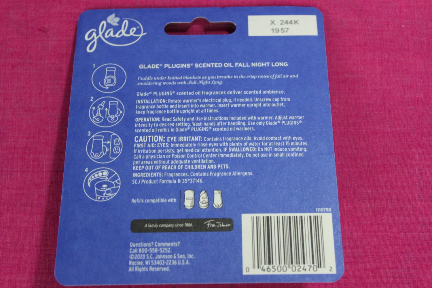 Glade Plug Ins Limited Edition Fall Night Long Scented Oil Refill