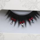 False Eyelashes Halloween Sparkle Red Bows