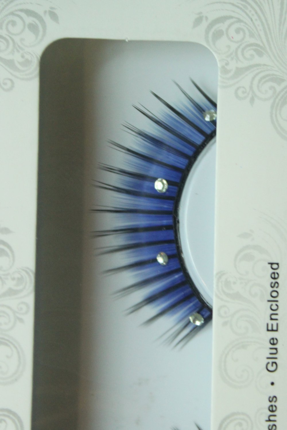 False Eyelashes Halloween Blue with Rhinestones