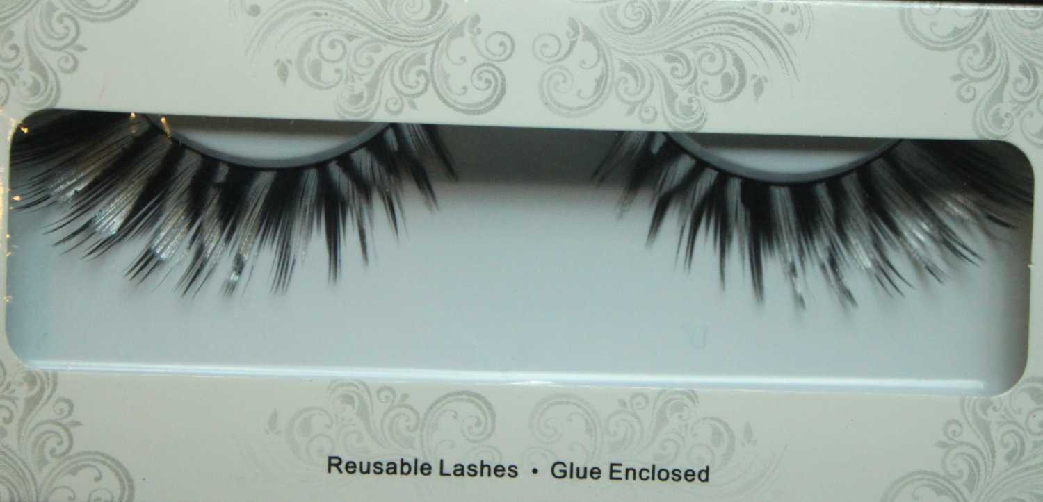 False Eyelashes Halloween Silver Zebra
