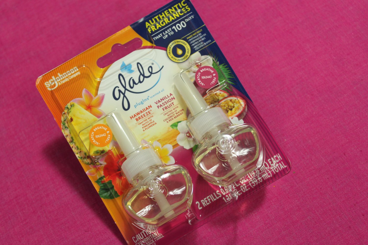 Glade Plug Ins Hawaiian Breeze Vanilla Passion Fruit Oil Refill