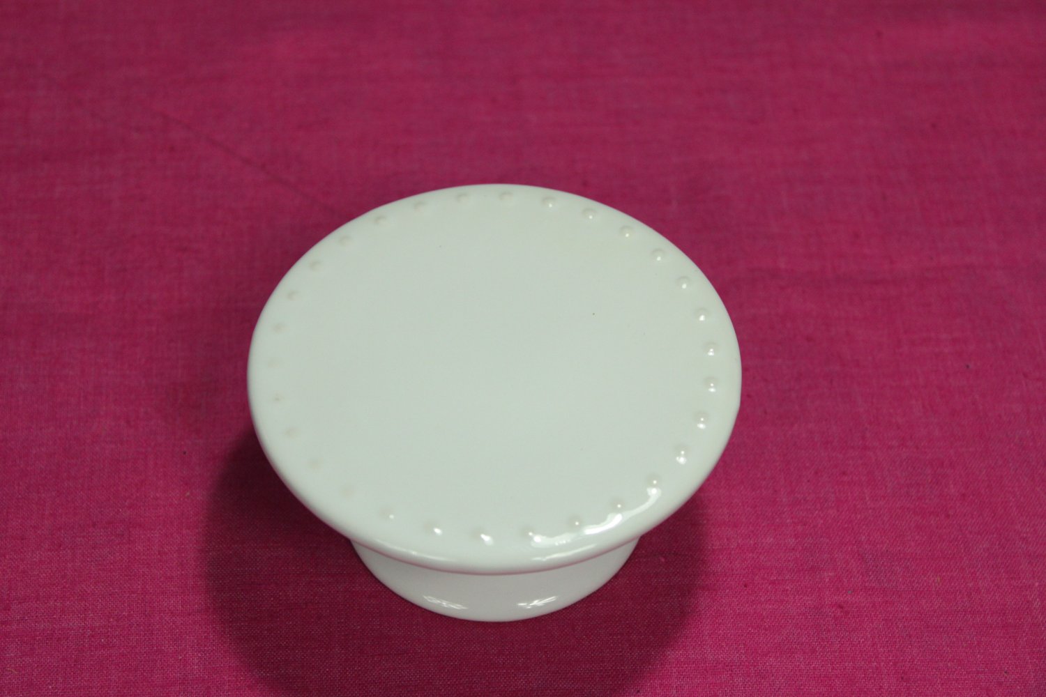 Ceramic Mini Cake Stand Riser White Dot