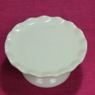 Ceramic Mini Cake Stand Riser White Ruffle