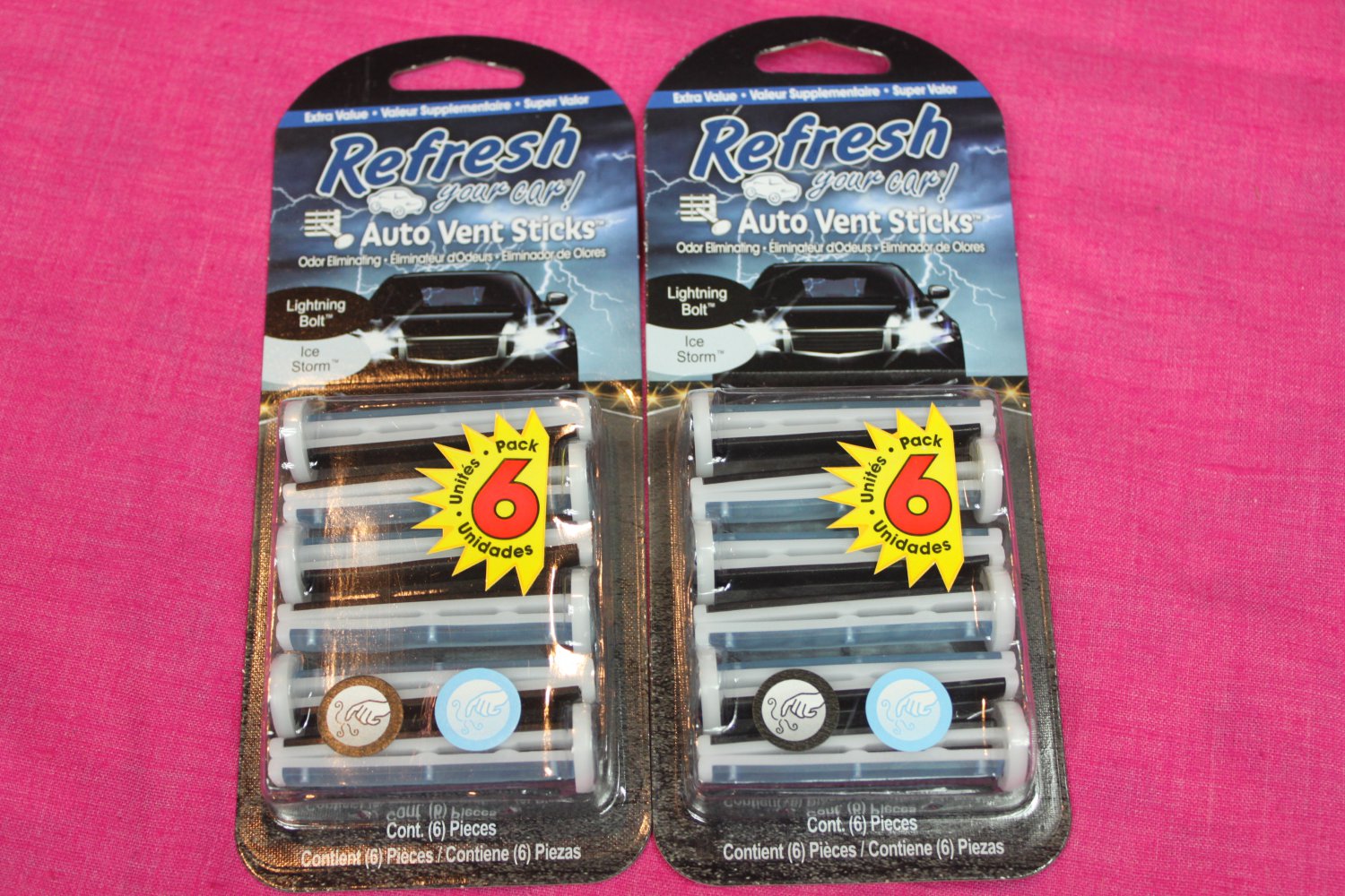Refresh Auto Vent Sticks Lightning Bolt and Ice Storm