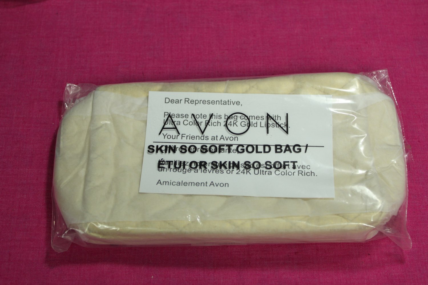 Avon Skin So Soft Gold Makeup Bag