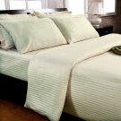 Brans New 800-1000TC Rich Cotton Ivory, Queen (Standard) Stripe Sheet Set