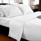 Brans New 800-1000TC Rich Cotton White, Queen (Standard) Stripe Sheet Set