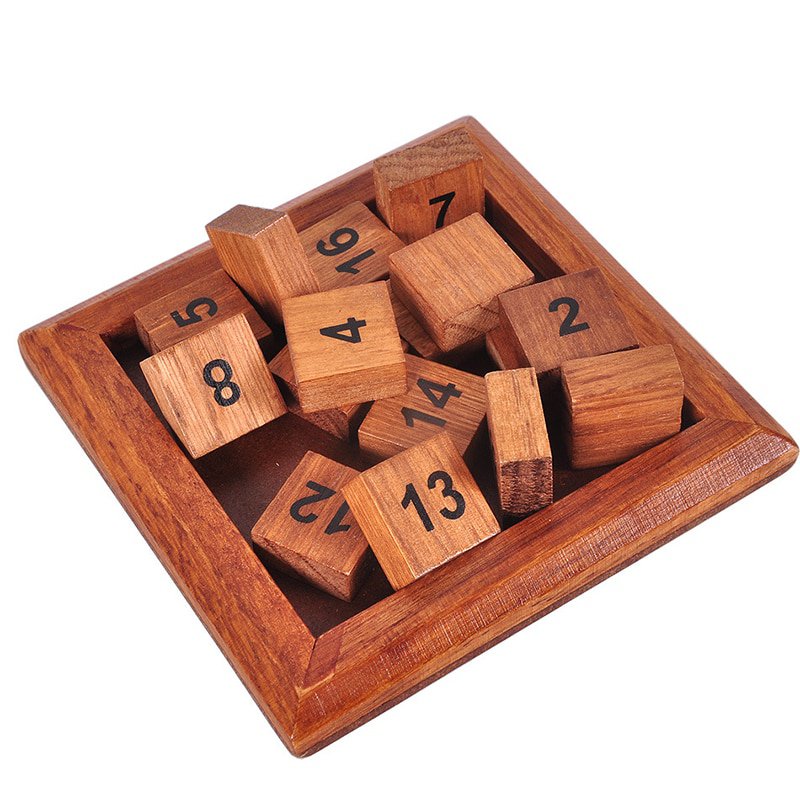 Classic Toys Wood Number 1-16 Puzzle IQ Brain Teaser Logic Wooden ...