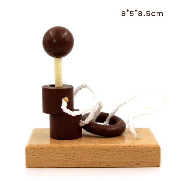 4Pcs IQ Rope Wooden Puzzle Logic Brain Teaser String Puzzles Game Toys