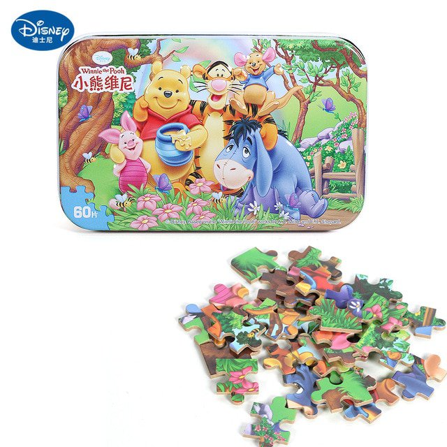 Disney 60 PcsPrincess Frozen 2 Toy Wooden Box Puzzle Early Education
