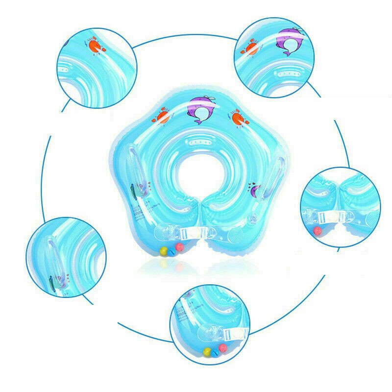 Inflatable Baby Swimming Ring Neck Tube Ring Safety Infant Neck Float