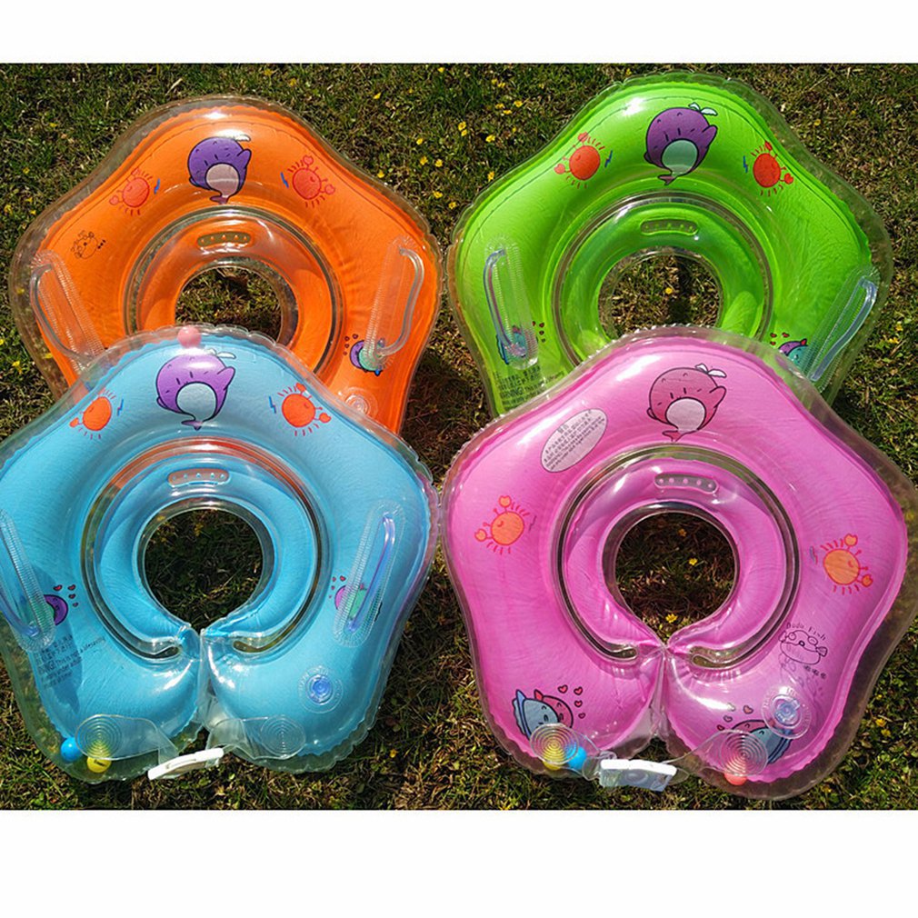 Inflatable Baby Bath Swimming Neck Float Adjustable Safety Aids Circle Baby Swimming Neck Ring Baby