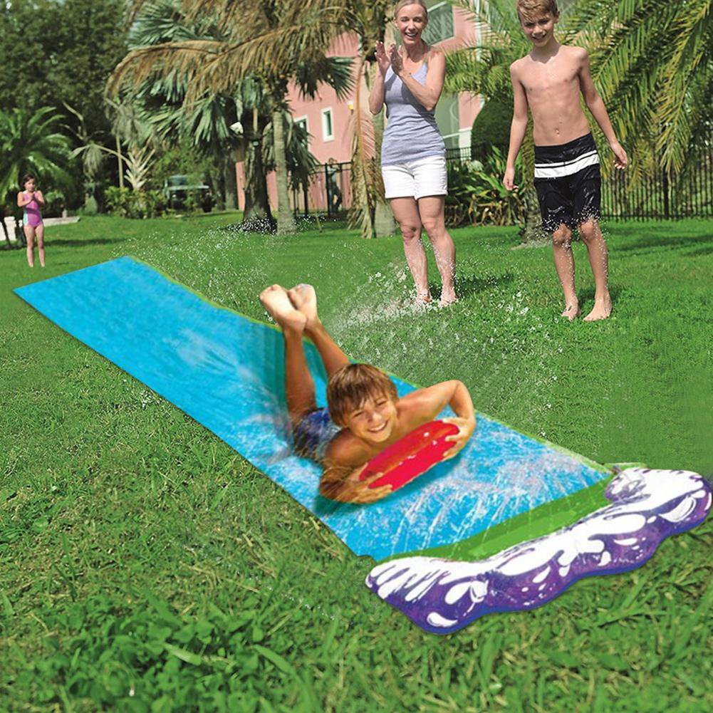 water slide on grass