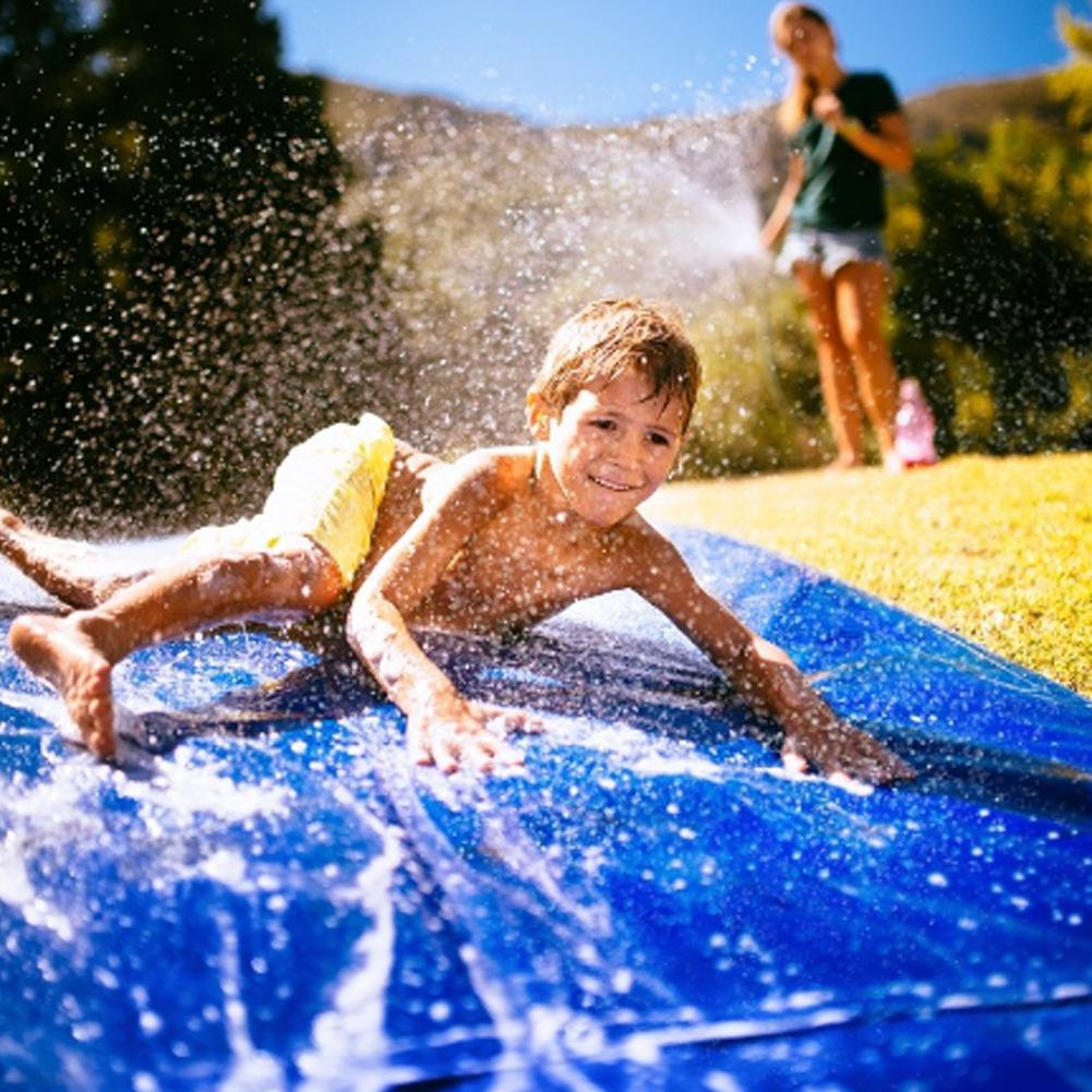 water slide on grass