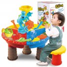 Kids Sand Pit Set Beach Sandpit Table Water Outdoor Garden Play Spade Tool Toy Black