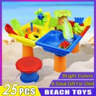 25pcs Beach Toy Set Kids Gift Digging Pit Sand Water Table Shovel Outdoor Games Sandglass Play Funny