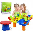 Beach Play Activity Table Kids Durable Realistic Sand and Water Table with Cover Educational Games T