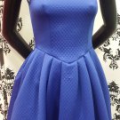 Quilted blue  flair dress
