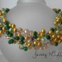 Crochet wire necklace, beaded crochet jewelry, statement necklace, Totally lush