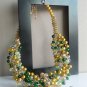 Crochet wire necklace, beaded crochet jewelry, statement necklace, Totally lush