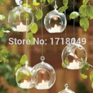 Set of 6 Dia 3.15" hanging glass candles,candlestick,tealight holders,wedding party supplies