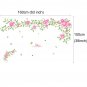 Vinyl Art Pink Rose Flower Swirl Butterfly Wall Sticker Living Room Decoration