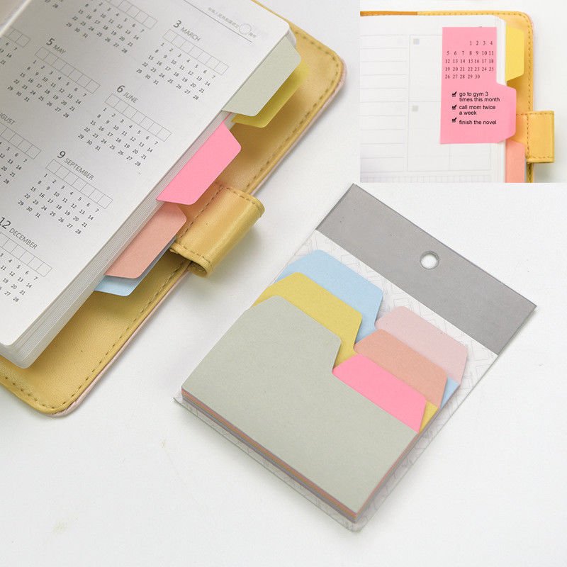 90 Sheets Sticky Index Note Cards, 6 Colors Assorted Tabs for Notebooks & Files