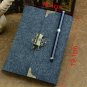 Vintage Journal to Write in - Retro Lock Gray Leather Cover Refillable A5 Paper