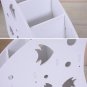 White Wooden Desk Shelf Remote Control Holder Phone Keys Candy Pen Organizer 1pc