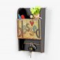 NEW Black Wall Mount Mailbox Letter Holder with Hook - Wood Wall Mounted Planter