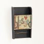 NEW Black Wall Mount Mailbox Letter Holder with Hook - Wood Wall Mounted Planter