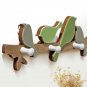 4 White Hanger Wooden Mounted Wall Hook - Rustic Birds Singging Decorative Hook