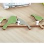 4 White Hanger Wooden Mounted Wall Hook - Rustic Birds Singging Decorative Hook