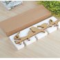 4 White Hanger Wooden Mounted Wall Hook - Rustic Birds Singging Decorative Hook